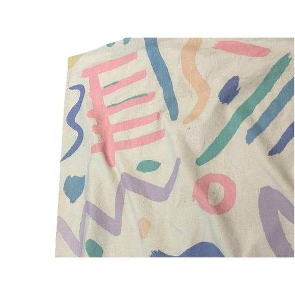 Pair Rare Memphis Core Custom Pleated Drapes Curtains Retro 80s Pop Art Print 2 - Picture 10 of 12